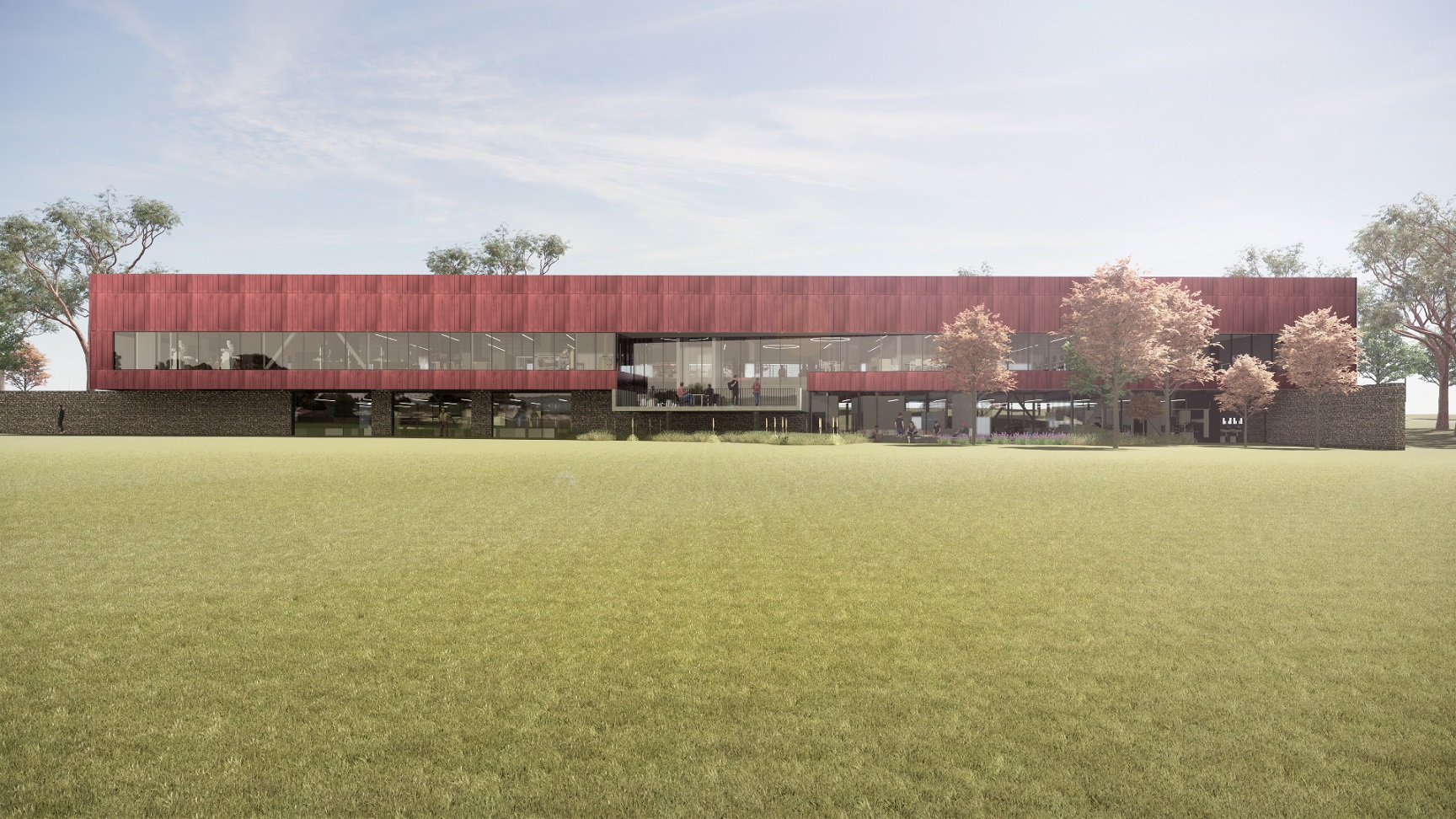 Concept image of Heights Technical College building and oval